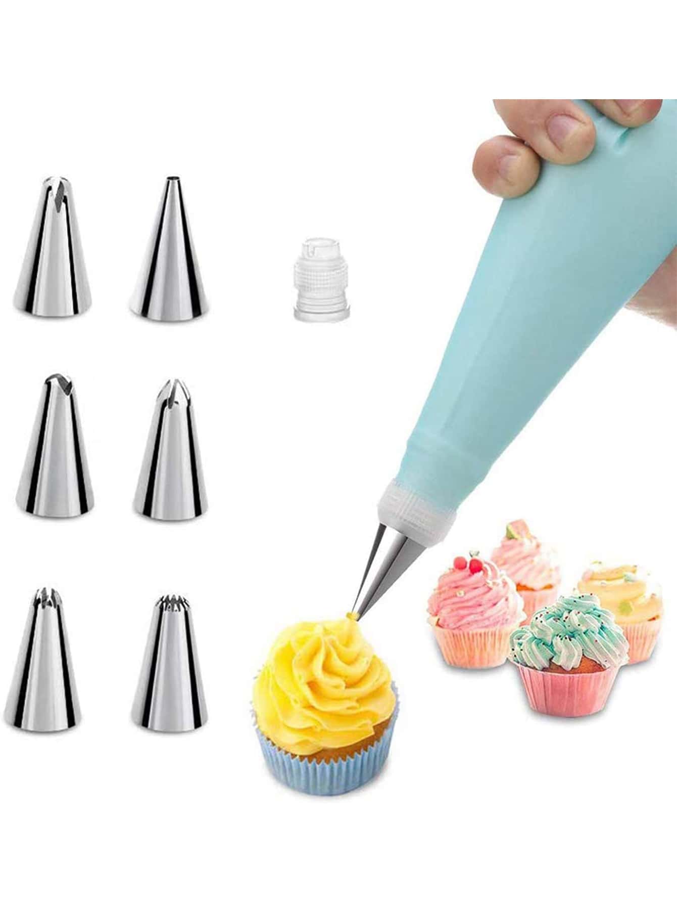 7入組不銹鋼管狀噴嘴用於烘焙不銹鋼管狀噴嘴