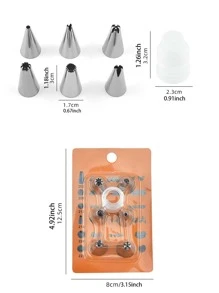 7入組不銹鋼管狀噴嘴用於烘焙不銹鋼管狀噴嘴