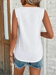 EMERY ROSE Áo khoác và áo lót dành cho xe tăng nữ Tương phản ràng buộc Khối Màu Giải trí - trắng - Xem 2