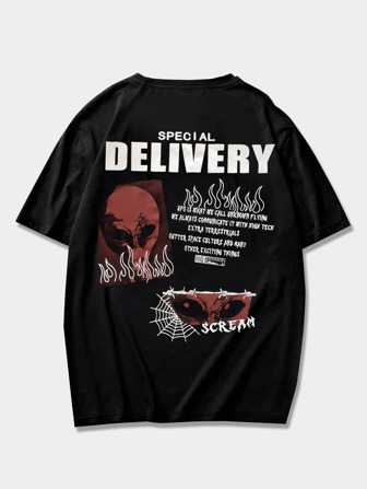 Street Life Homme T-shirt En Coton Graphique De Slogan