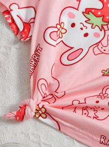 SHEIN 小女童卡通圖案T恤 - 彩色 - 查看 4