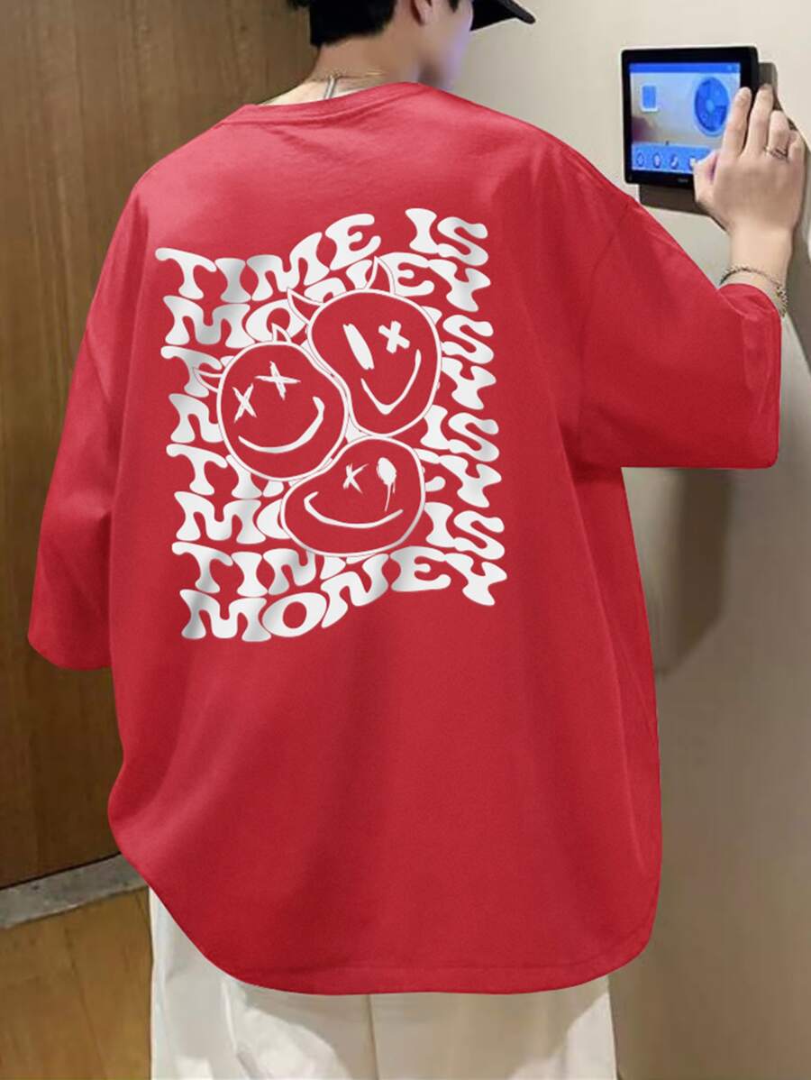 Claim Dot Áo thun & Áo lót Nam Hoạt hình Slogan Đường phố - Đỏ - Xem 1