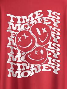 Claim Dot Áo thun & Áo lót Nam Hoạt hình Slogan Đường phố - Đỏ - Xem 4