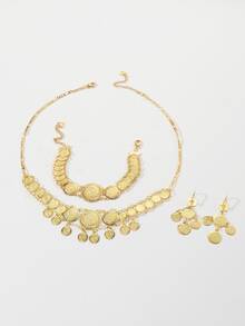 4入组/套幾何裝飾首飾套裝 - 金黃色 - 查看 2