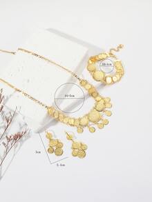 4入组/套幾何裝飾首飾套裝 - 金黃色 - 查看 3