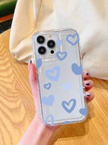 愛心圖案透明防摔手機殼 - 無色 - 查看 1