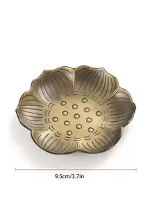 1pc Lotus Design Incense Stick Holder Rama Decoration - Gold - View 5