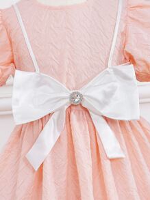 SHEIN Mädchen Kleid mit Puffärmeln & Cami Top mit Schleife vorne