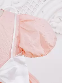 SHEIN Mädchen Kleid mit Puffärmeln & Cami Top mit Schleife vorne