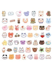 50 piezas Pegatina con estampado de dibujos animados - Multicolor - Ver 2