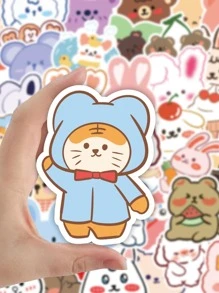 50 piezas Pegatina con estampado de dibujos animados - Multicolor - Ver 4