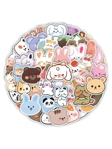 50 piezas Pegatina con estampado de dibujos animados - Multicolor - Ver 5