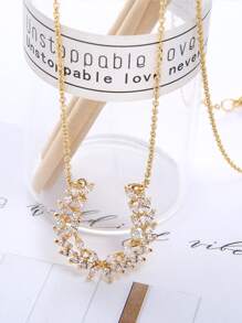 3pcs Set 18K Gold Plated Copper Cubic Zirconia Stud Earrings, Necklace Pendant Jewelry Set, Luxury Wedding Gift For Women - Yellow Gold - View 4