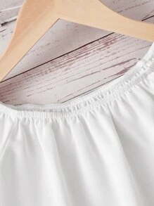 SHEIN Toddler Girls Solid Top & Floral Print Ruffle Hem Skirt - Multicolor - View 3