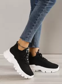 2025 Autumn Women's Lightweight Mesh Breathable Running Shoes, Comfortable Low-Top Thick Sole Athletic Sneakers