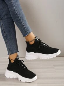 2025 Autumn Women's Lightweight Mesh Breathable Running Shoes, Comfortable Low-Top Thick Sole Athletic Sneakers