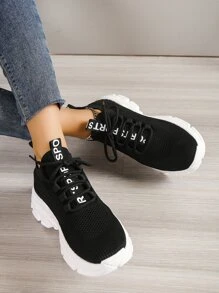 2025 Autumn Women's Lightweight Mesh Breathable Running Shoes, Comfortable Low-Top Thick Sole Athletic Sneakers