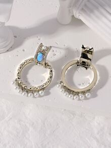 Turquoise Decor Earrings - Bronze - View 4