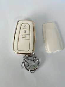 1pc TPU Car Key Case Compatible With Toyota - Multicolor - View 2