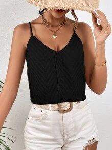 SHEIN LUNE 素色吊帶上衣 - 黑色 - 查看 6