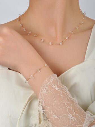 2入組/套石頭裝飾首飾套裝