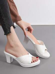 Xăng đan Cao gót Nữ - trắng - Xem 3