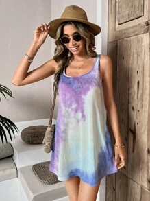 SHEIN LUNE 紮染背心連衣裙 - 彩色 - 查看 5