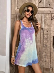 SHEIN LUNE 紮染背心連衣裙 - 彩色 - 查看 6