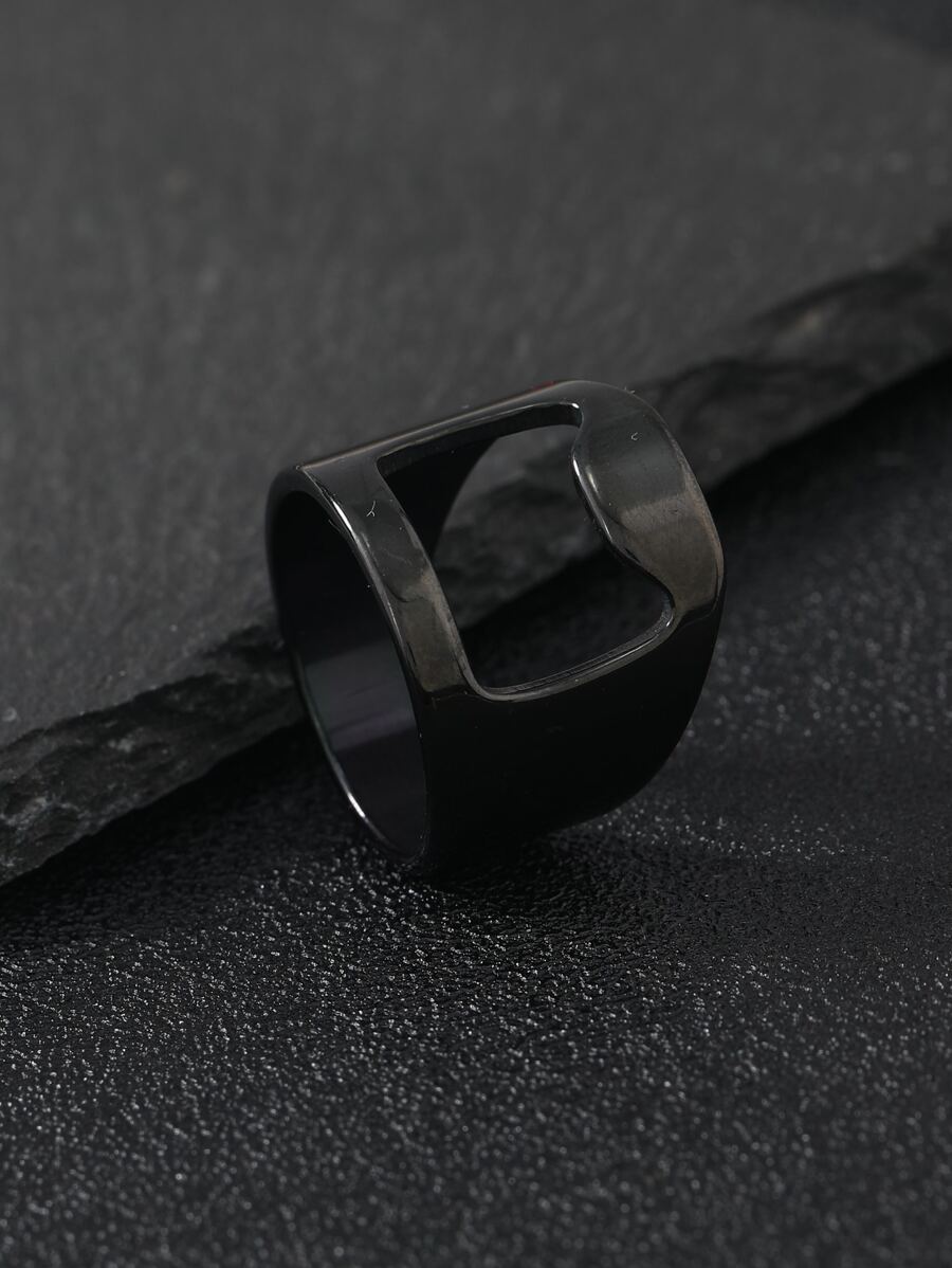Nhẫn nam rỗng - màu đen - Xem 1