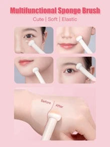1pc Popular Little Bun Shaped Sponge Concealer Brush,Foundation Brush,Concealer Brush,Blush Brush,Contour Brush,Blush Brush,Bronzer Brush,Powder Brush,Foundation Brush,Blush Brush - Baby Pink - View 2