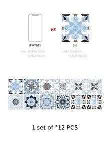 12 miếng giấy dán tường chống nước in họa tiết Rama trang trí Rama, miếng dán cải tạo bóc tấm tường, giấy dán tường, giấy dán tường, vật dụng trang trí mùa xuân làm mới ngôi nhà của bạn, miếng dán trang trí Rama - Nhiều màu - Xem 7