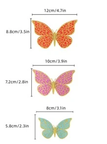 12pcs Hollow Out Design Butterfly Sticker - Multicolor - View 6