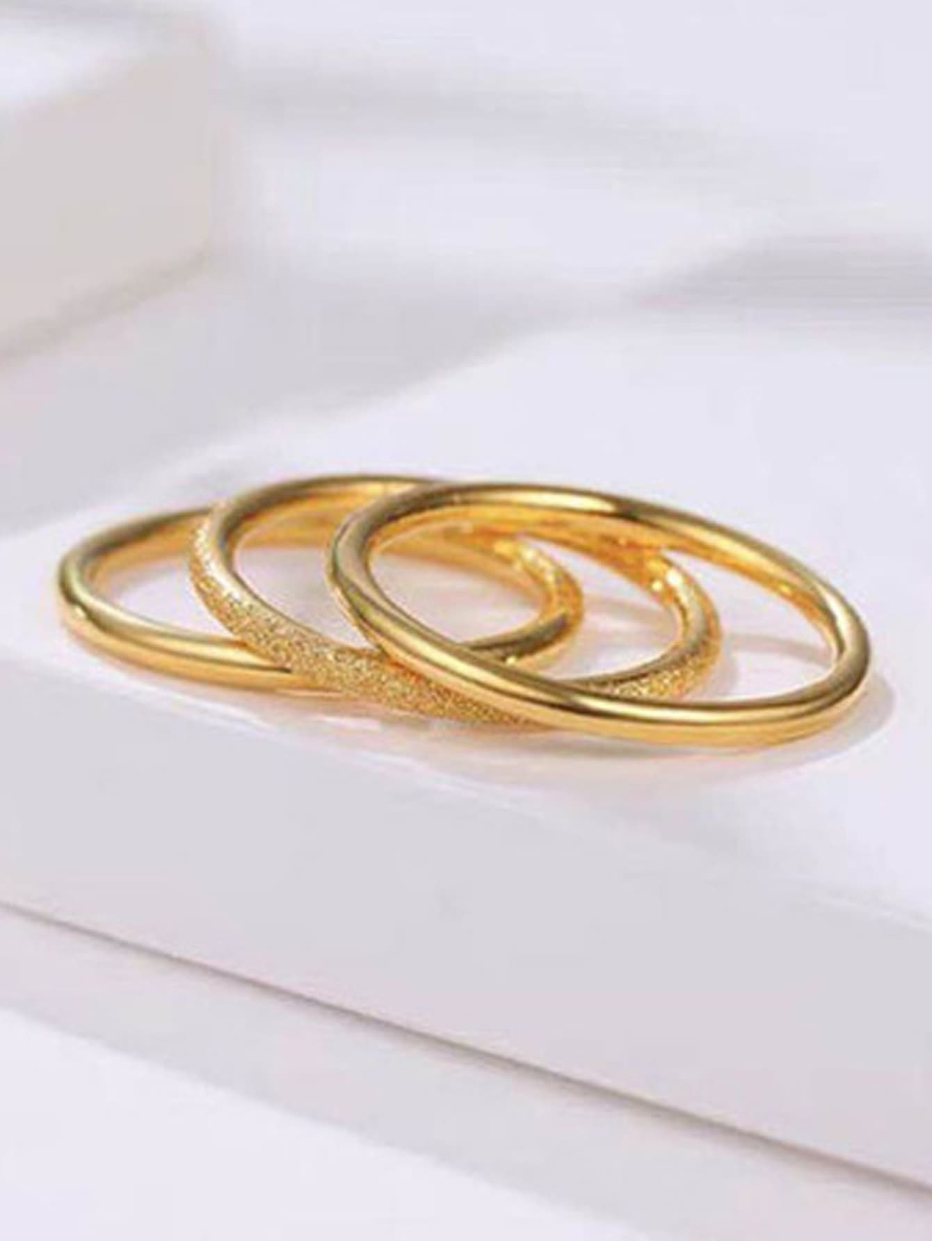 3pcs/set Minimalist Ring, Stainless Steel Jewelry SHEIN USA