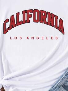 SHEIN LUNE Letter Graphic Tee - White - View 3