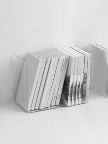 1pc Clear Decorative Bookend, Simple Multi-purpose Bookend For Office, School, Student - Clear - View 1