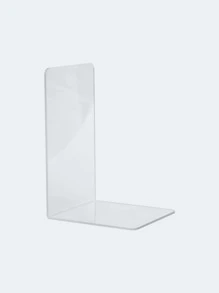 1pc Clear Decorative Bookend, Simple Multi-purpose Bookend For Office, School, Student - Clear - View 2