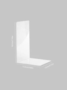 1pc Clear Decorative Bookend, Simple Multi-purpose Bookend For Office, School, Student - Clear - View 3