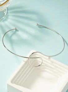 Minimalist Cuff Choker - Silver - View 2