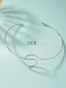Minimalist Cuff Choker - Silver - View 3