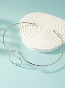 Minimalist Cuff Choker - Silver - View 4