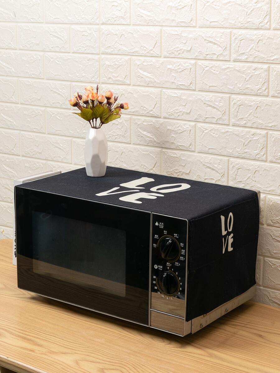 Letter Design Microwave Oven Cover, Non-Waterproof Material