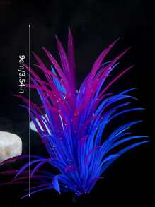 1 pieza Planta acuática artificial, decoración de acuario, accesorios para pecera - Multicolor - Ver 2