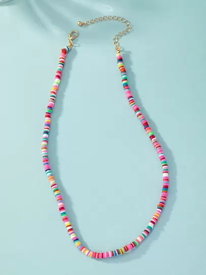 撞色串珠項鏈