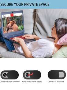 Cover Webcam (2 Pezzi) -0,03 Pollici - Copertura Telecamera Per Laptop Ultrapiatta Scorrevole, Compatibile Con Iphone, Ipad, Macbook Pro, Imac, Pc, Smartphone - Blocco Telecamera, Scorrevole - Ottimo Per Protezione Della Privacy