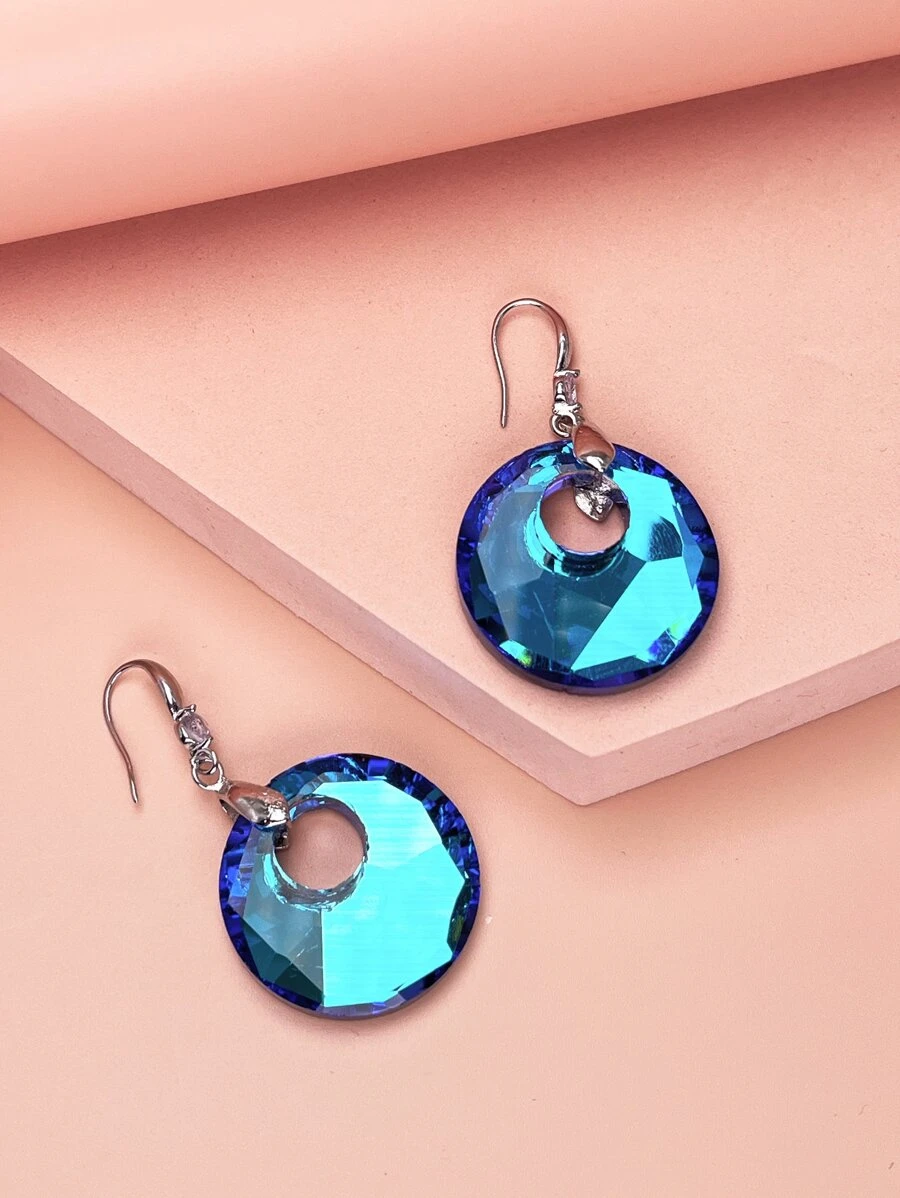 Round Drop Earrings - Multicolor - View 1