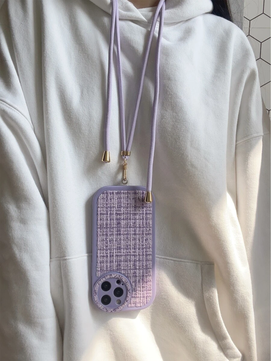 1 dây buộc điện thoại Polyamide trơn - Màu tím hoa cà - Xem 1