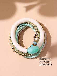 7 piezas/set Pulsera con cuenta - Verde - Ver 5