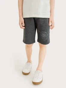 男孩字母圖案側條紋短褲