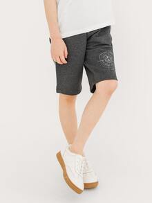 男孩字母圖案側條紋短褲