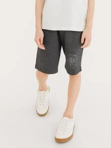 男孩字母圖案側條紋短褲